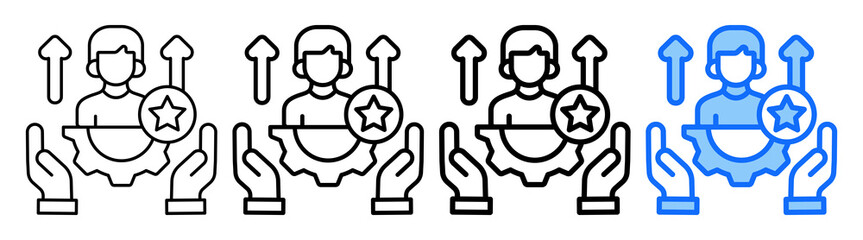 Talent Development Icon Different Style Outline Collection Set