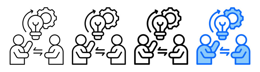 Mentoring Initiatives Icon Different Style Outline Collection Set