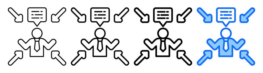 Mentoring Impact Icon Different Style Outline Collection Set