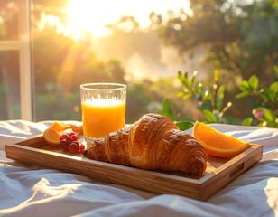 Sunrise breakfast delights on a tranquil morning