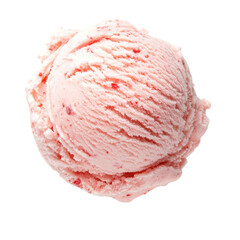 Delicious Strawberry Ice Cream Scoop Sweet Treat Frozen Dessert Pink Cold isolated on a white background