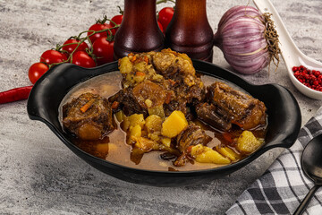 Gourmet Oxtail beef soup with vegetables