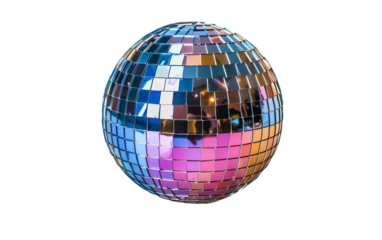 Sparkling Mirrored Mini Disco Sphere on white background