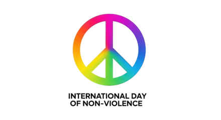 Rainbow peace symbol for International Day of Non-Violence