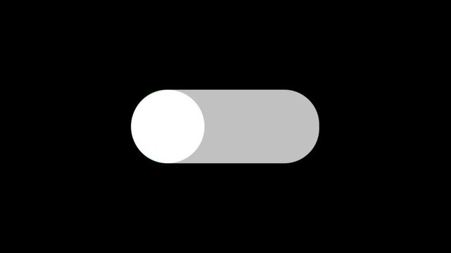 on-off switch power button animation on black background. 4k stock video.