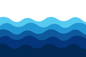 Sea waves layered vector background illustration and sea beach vector illustration. eps10