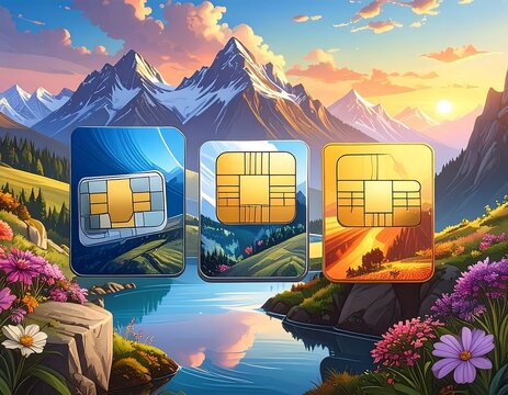 Sim Card Landscapes of the Mountainous Regions