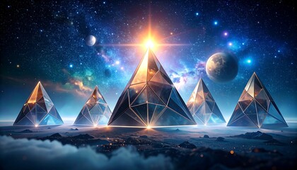 Cosmic pyramids in a nebula