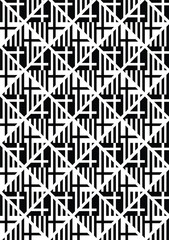 Seamless geometric pattern black and white abstract lines diamond