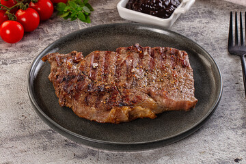 Grilled rib eye beef steak