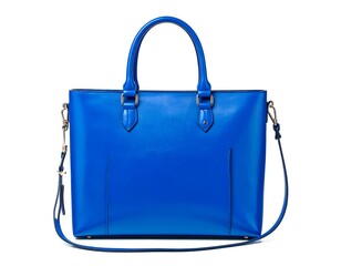 Vibrant Cobalt Blue Leather Tote Bag