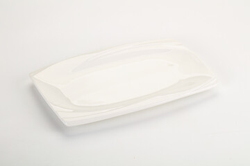 White ceramic empty plate dishware