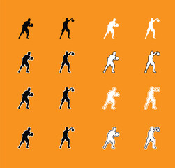 Collection of Basketball Player Poses Silhouettes A set of vector silhouettes of basketball players performing various actions, including dribbling, shooting, and dunking. Perfect for sports graphics