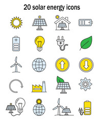 12 solar energy icons