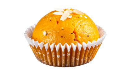 Indian Sweet Ladoo in Decorative Cup Isolate on transparent background cutout, PNG file, Cutout file