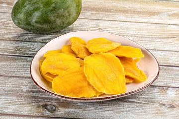 Dry sweet yellow mango snack