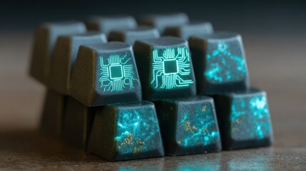 Customizable keyboard keys with circuit design