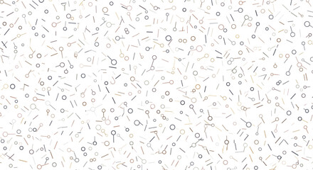 Obraz premium A densely packed abstract pattern of small abstract shapes and symbols scattered across a white background.
