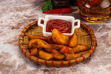Fried rustic golden Idaho potato