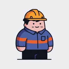 a construction worker - vintage sticker design