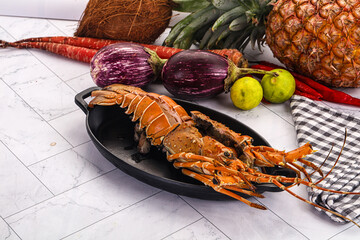 Luxury expensive boiled spiny lobster