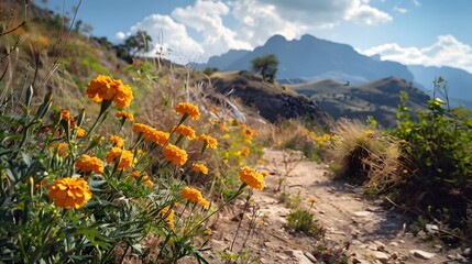 Colorful Flower Garden with Natural Charm