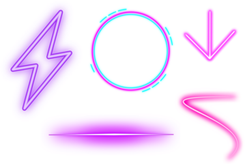 Png Glowing with radiant shine , flare, and neon glow. 