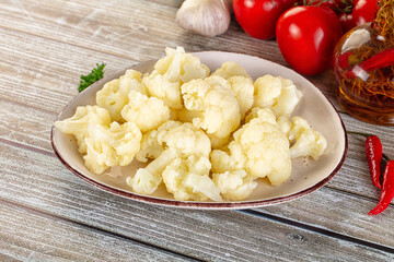 Vegan cuisine Steamed cauliflower cabbage