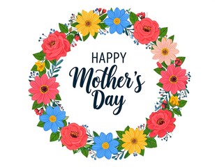 Vibrant Floral Wreath Celebrating Mother's Day