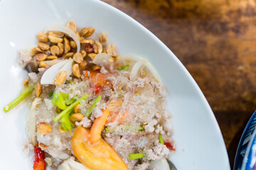 Thai glass noodle salad. A vibrant and zesty Thai glass noodle salad. Yam Woon Sen