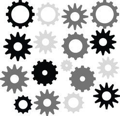 cog settings icon Cog Gear icon vector flat sign Two gears wheel with flat design style. cog wheels vector illustration.