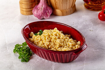 Boiled ptitim grain wheat pasta