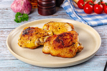 Roasted chicken thighs with spices