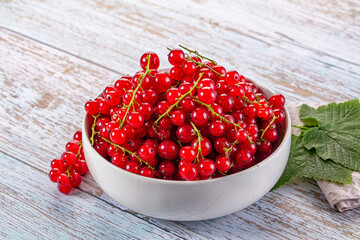 Raw ripe sweet juicy red currant