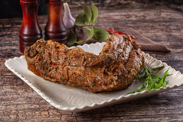 Baked pork sirloin with spices