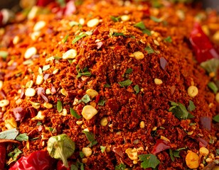 Close-up of a vibrant spice blend