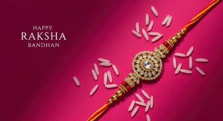 Raksha bandhan celebration with decorative rakhi and rice grains