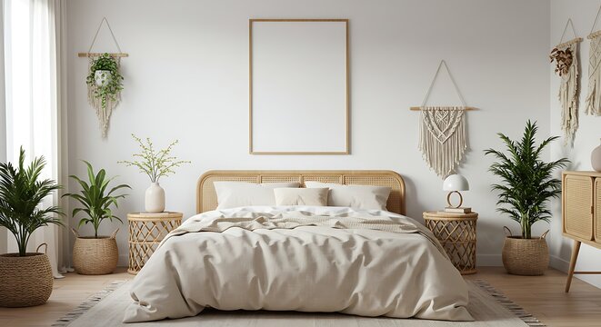 Bedroom interior design mockup