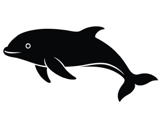beluga whale vector icon in bold style on black color and white background.