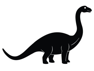 brachiosaurus vector icon in bold style on black color and white background.