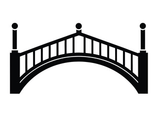 bridge vector icon in bold style on black color and white background.