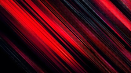 Fototapeta premium Abstract red and black diagonal lines with light streaks, dynamic motion background