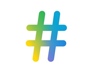 Obraz premium Vibrant Gradient Hashtag Symbol
