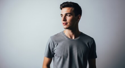 Obraz premium Portrait of a Confident Young Man Looking Away