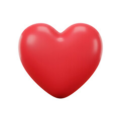 Red heart isolated on transparent background