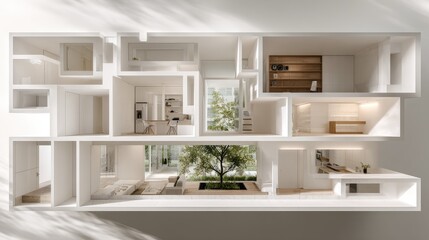 Modern Architectural Concept of Minimalist Open Living Spaces