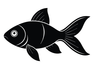 goldfish vector icon in bold style on black color and white background.
