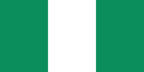 The national flag of Nigeria, featuring three vertical bands of green, white, and green.