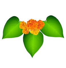 leaf with yellow flower