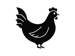 hen vector icon in bold style on black color and white background.